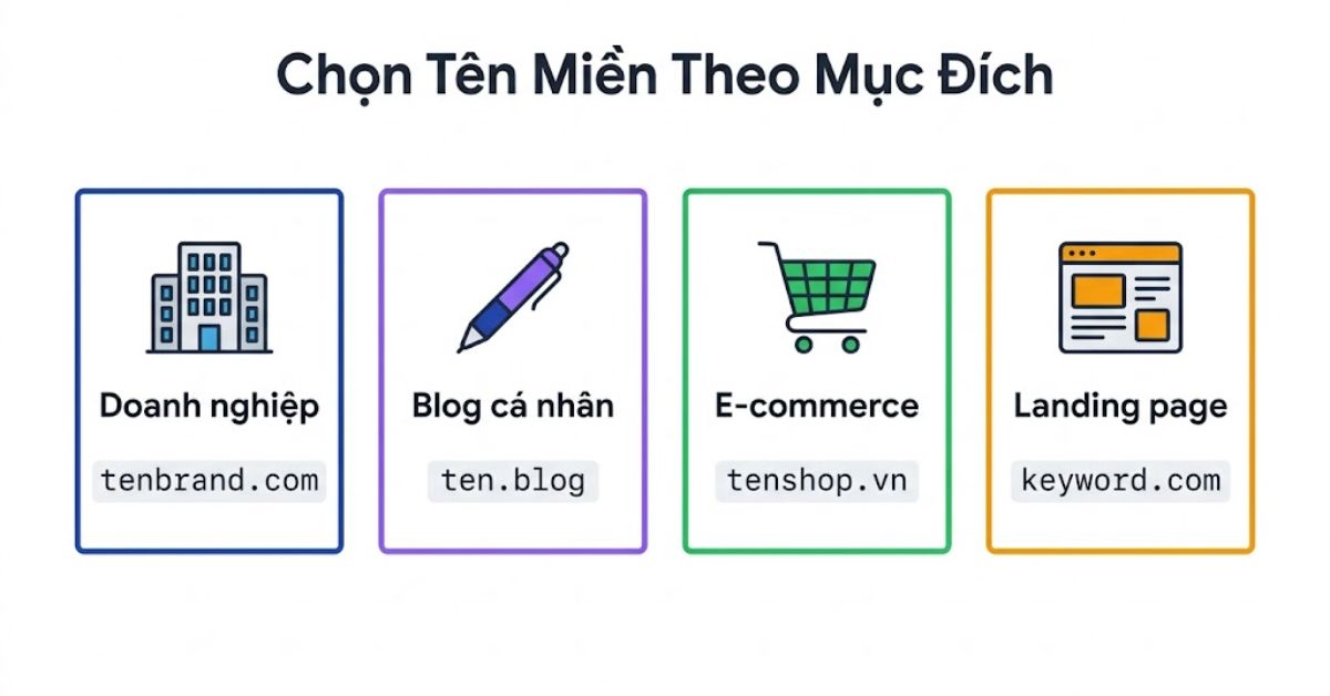 Quy tắc đặt tên miền khác nhau cho doanh nghiệp, blog cá nhân và website thương mại
