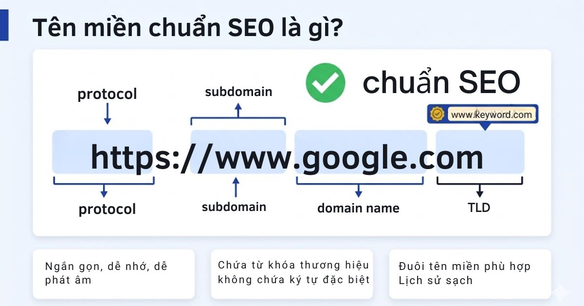Định nghĩa tên miền chuẩn SEO và các yếu tố cấu thành quan trọng